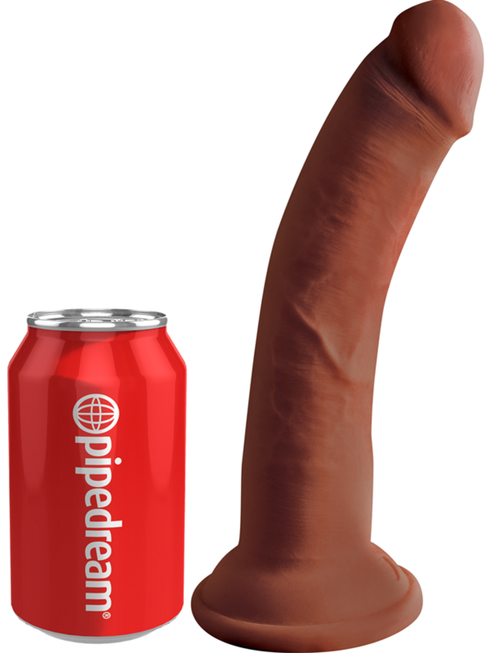 KING COCK PLUS 8 IN. TRIPLE DENSITY COCK BROWN